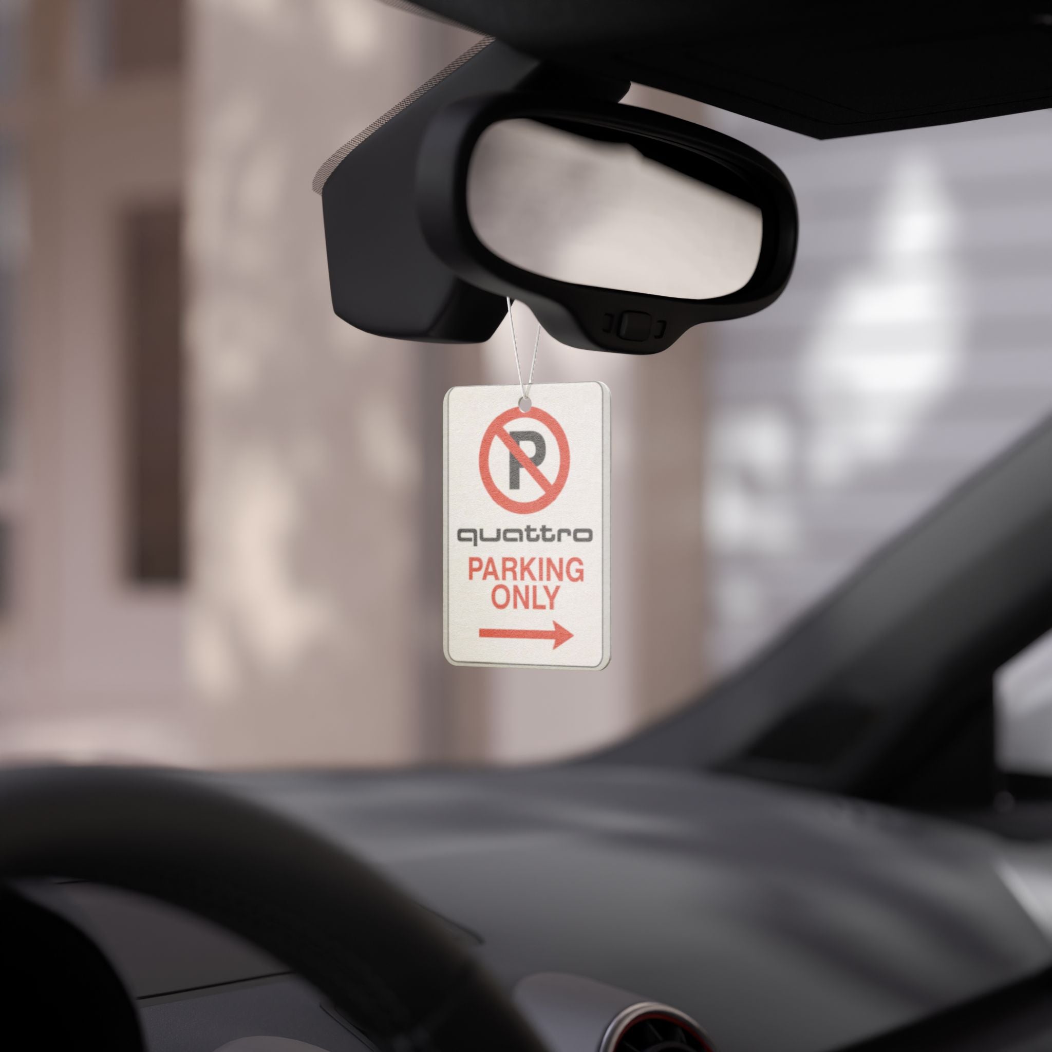 “Quattro Parking Only” Air Freshener | Audi Enthusiast Gift | Funny Car Decor for RS, S-Line, and Euro Car Lovers
