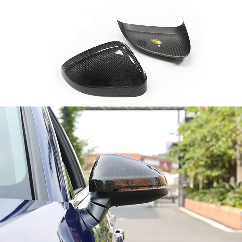 Gloss Carbon Fiber Mirror Caps for Audi Models