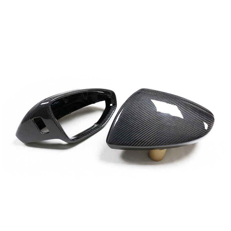 Gloss Carbon Fiber Mirror Caps for Audi Models