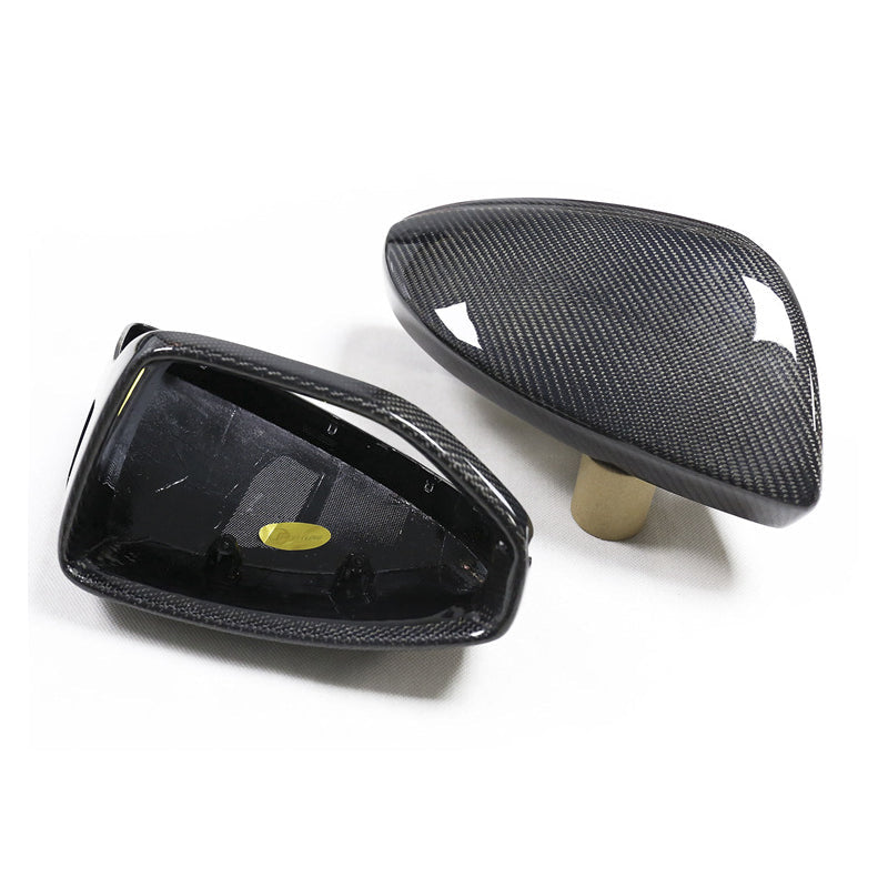 Gloss Carbon Fiber Mirror Caps for Audi Models