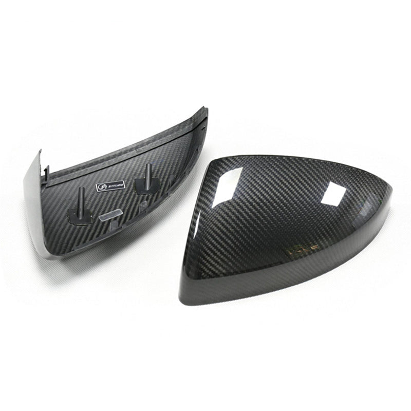 Gloss Carbon Fiber Mirror Caps for Audi Models