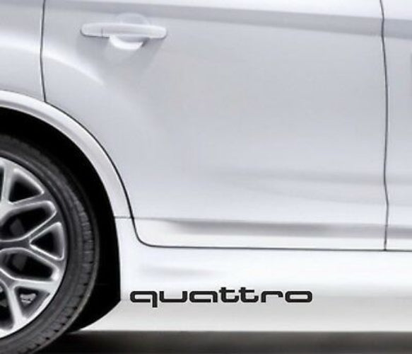 2X AUDI QUATTRO Vinyl Decal Side Skirt Stickers — close-up detail