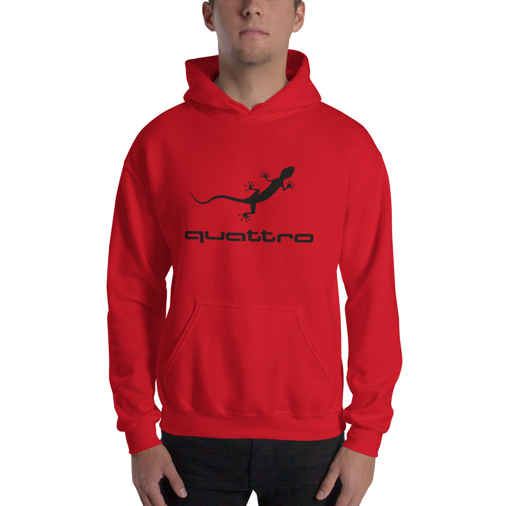 Quattro Gecko Unisex Hoodie (Black Logo)