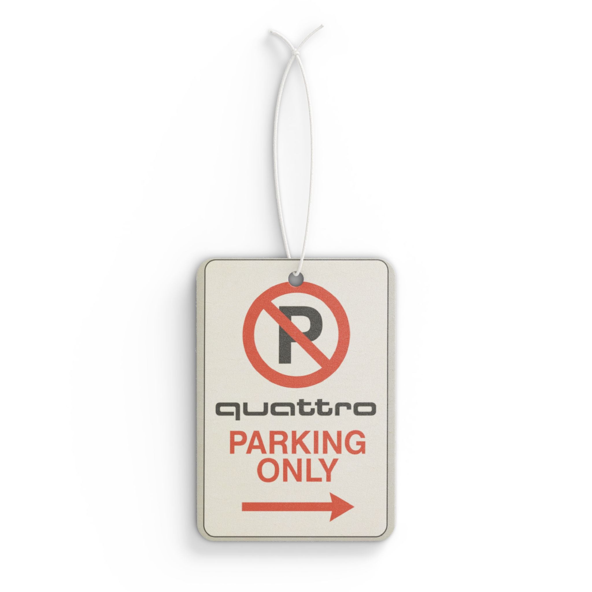 “Quattro Parking Only” Air Freshener | Audi Enthusiast Gift | Funny Car Decor for RS, S-Line, and Euro Car Lovers