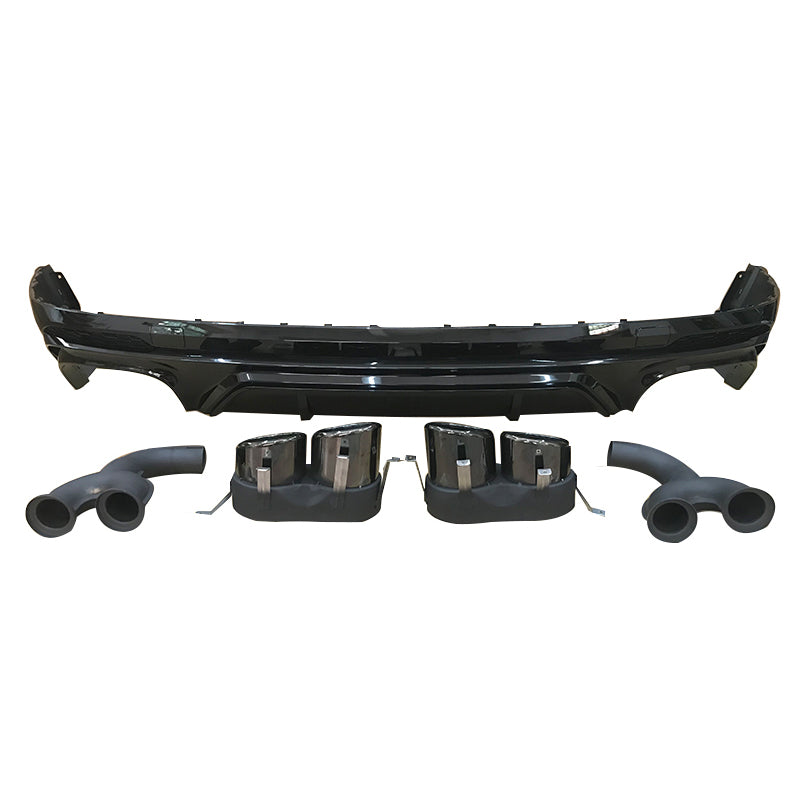 2019-2021 Audi Q5/SQ5 — SQ5 Style Rear Diffuser with Black Exhaust Tips