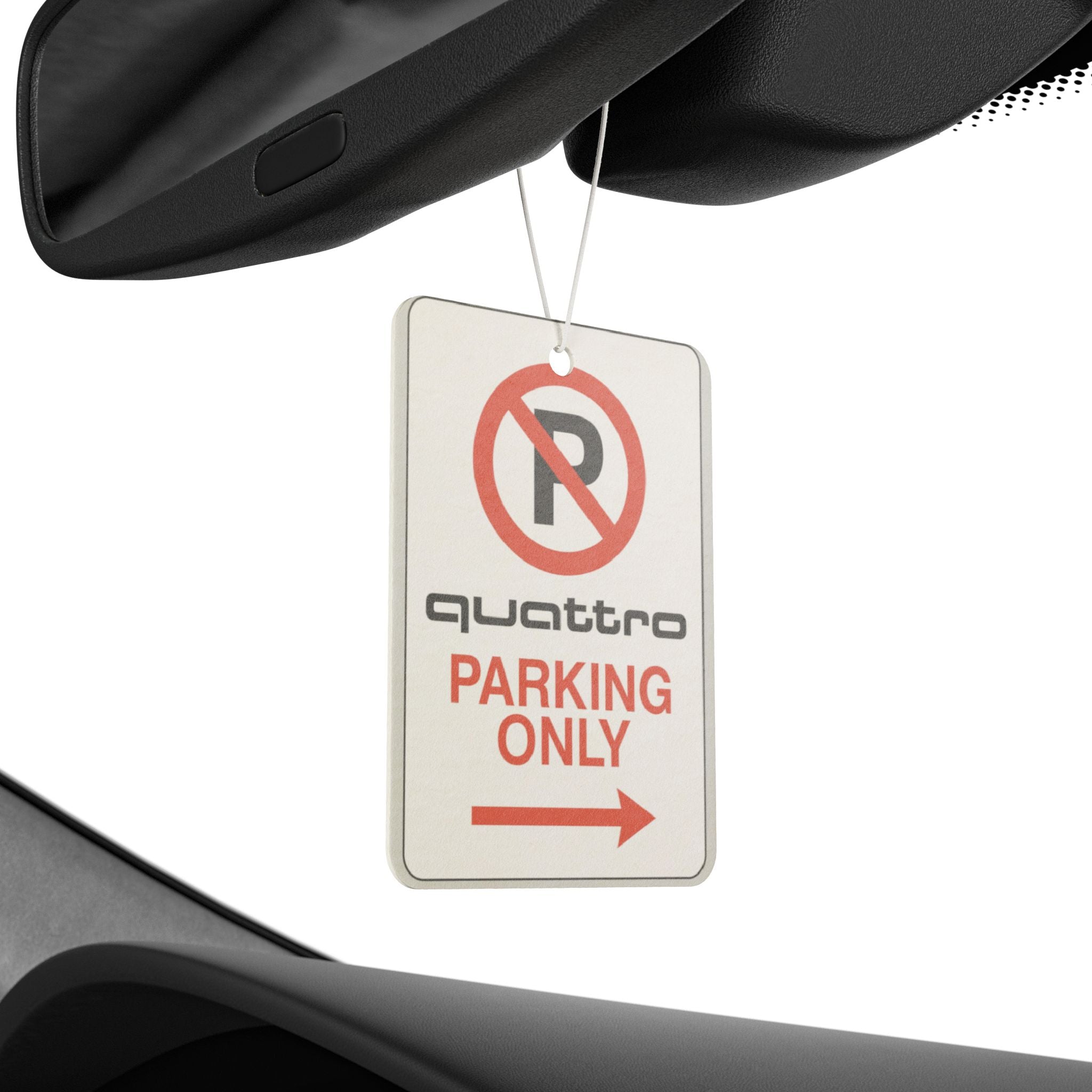 “Quattro Parking Only” Air Freshener | Audi Enthusiast Gift | Funny Car Decor for RS, S-Line, and Euro Car Lovers