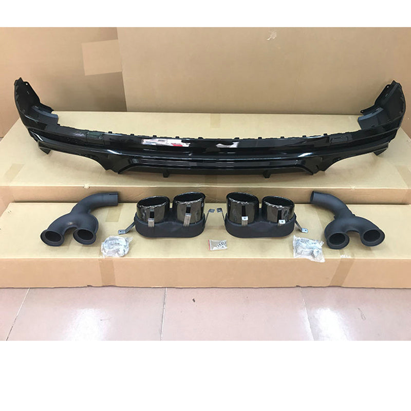 2019-2021 Audi Q5/SQ5 — SQ5 Style Rear Diffuser with Black Exhaust Tips