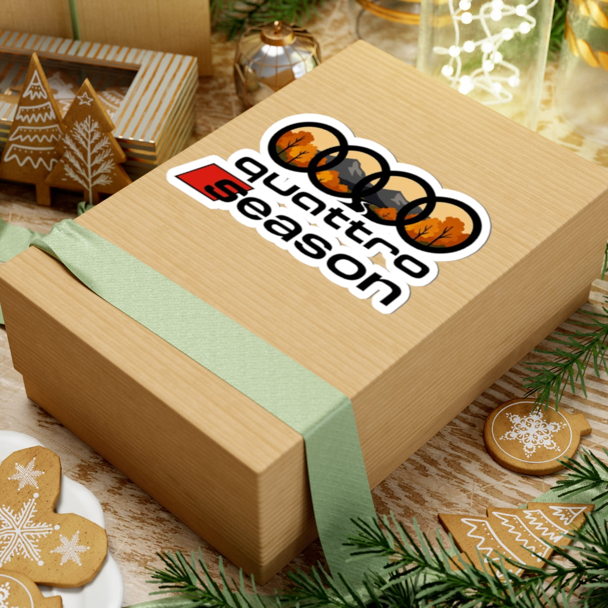 Quattro Season Sticker Audi Quattro-Inspired Kiss-Cut Decal Euro Car Enthusiast Gift