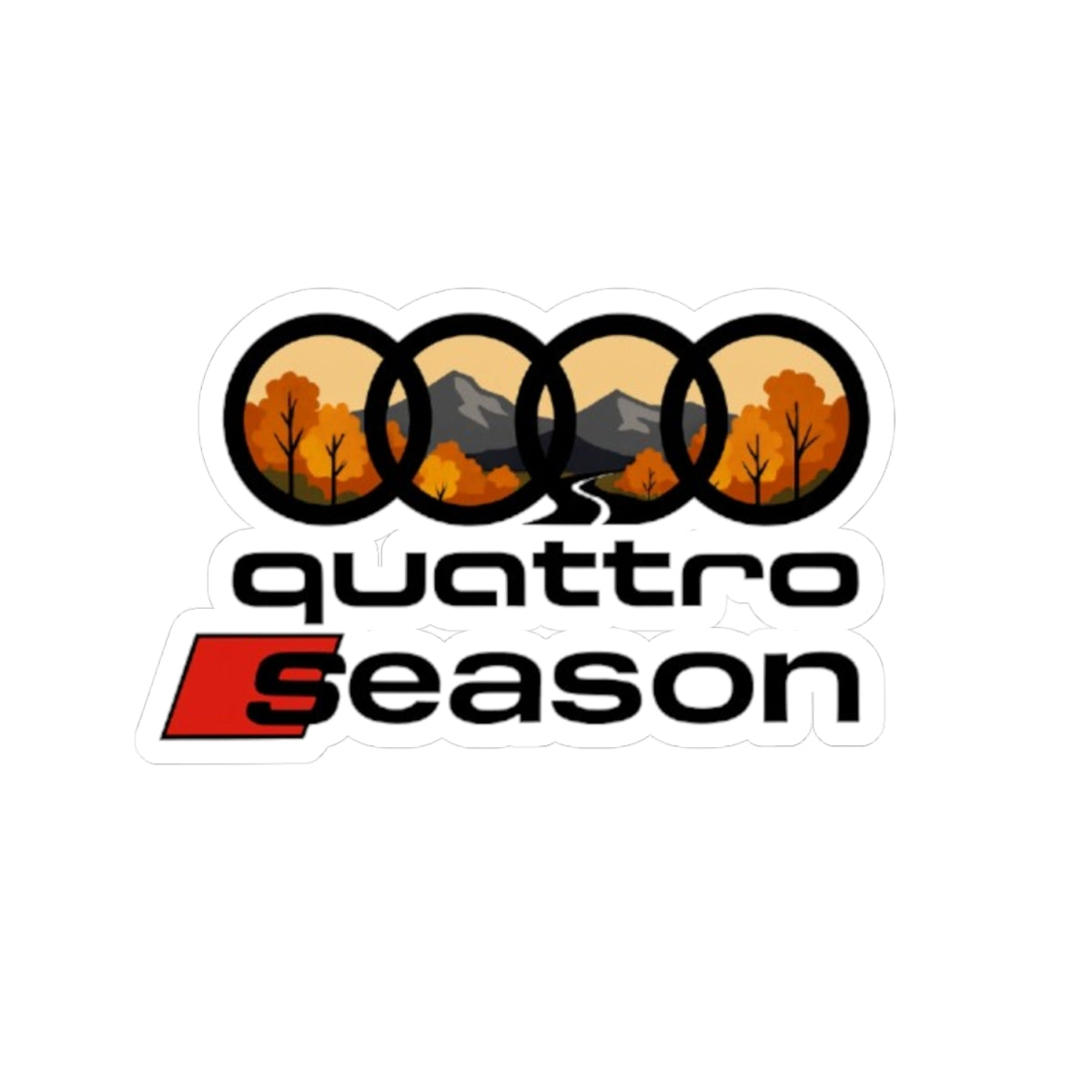 Quattro Season Sticker Audi Quattro-Inspired Kiss-Cut Decal Euro Car Enthusiast Gift