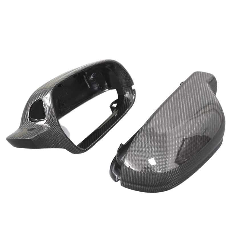 Gloss Carbon Fiber Mirror Caps for Audi Models