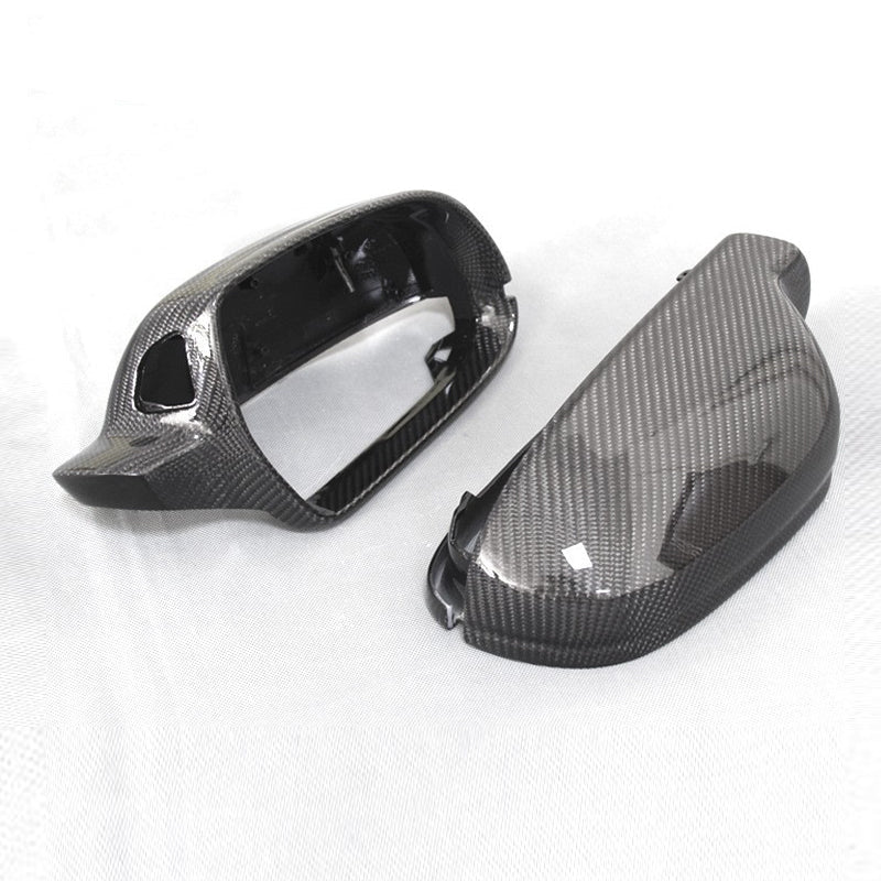 Gloss Carbon Fiber Mirror Caps for Audi Models