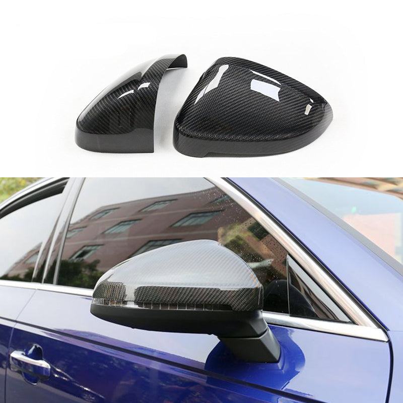 Gloss Carbon Fiber Mirror Caps for Audi Models