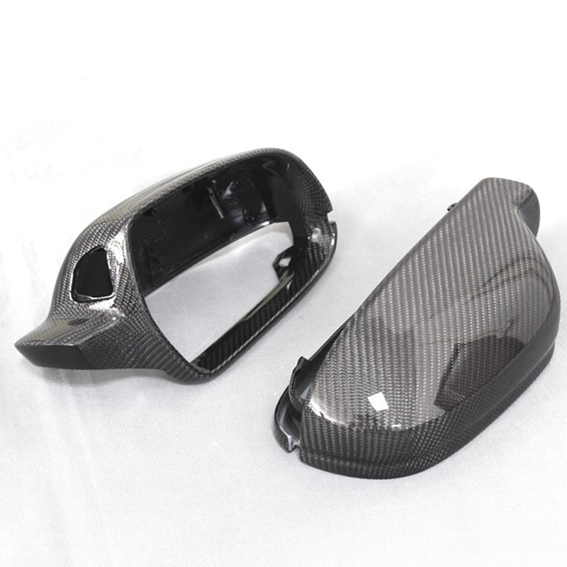 Gloss Carbon Fiber Mirror Caps for Audi Models