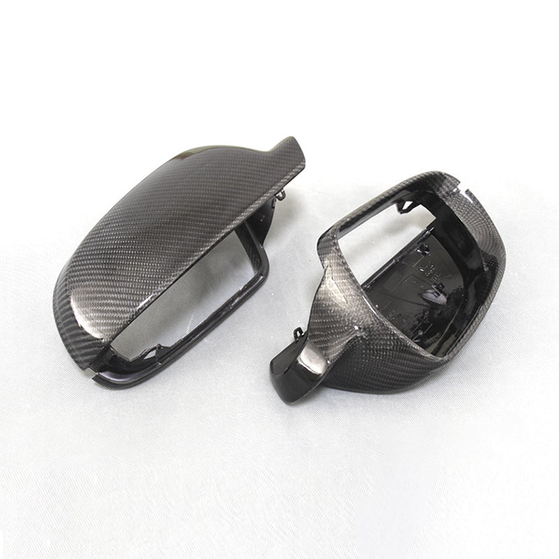 Gloss Carbon Fiber Mirror Caps for Audi Models