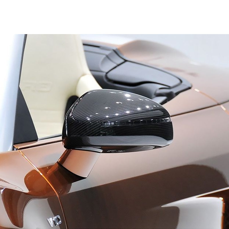 Gloss Carbon Fiber Mirror Caps for Audi Models