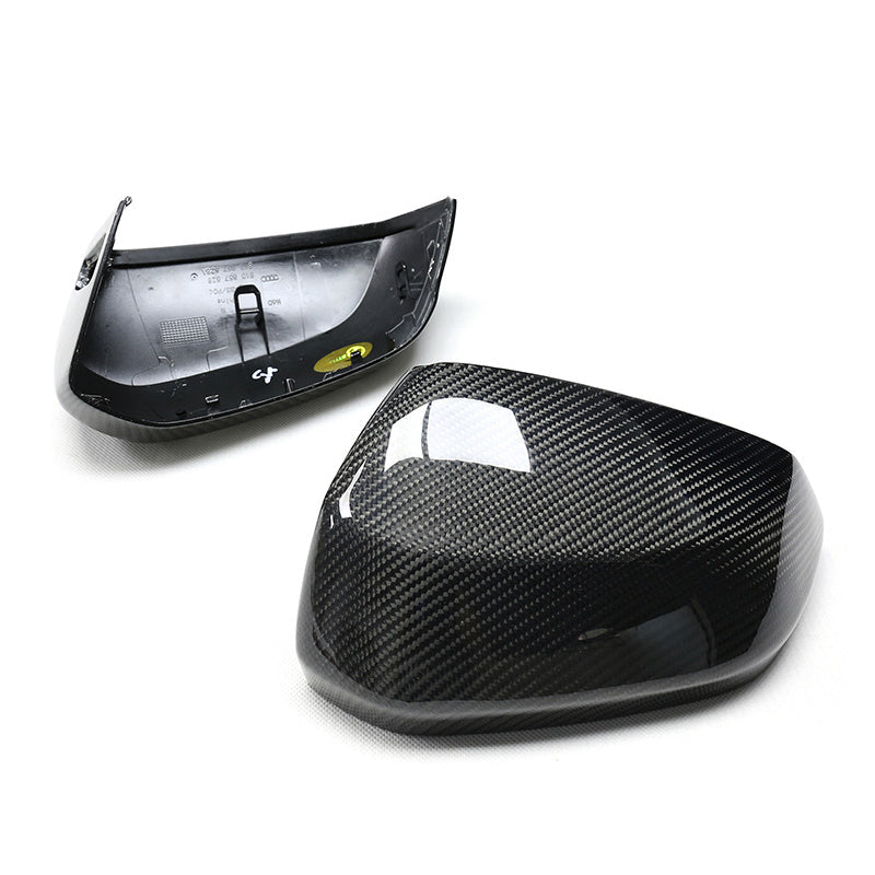 Gloss Carbon Fiber Mirror Caps for Audi Models