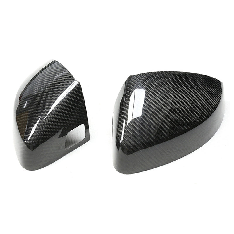Gloss Carbon Fiber Mirror Caps for Audi Models