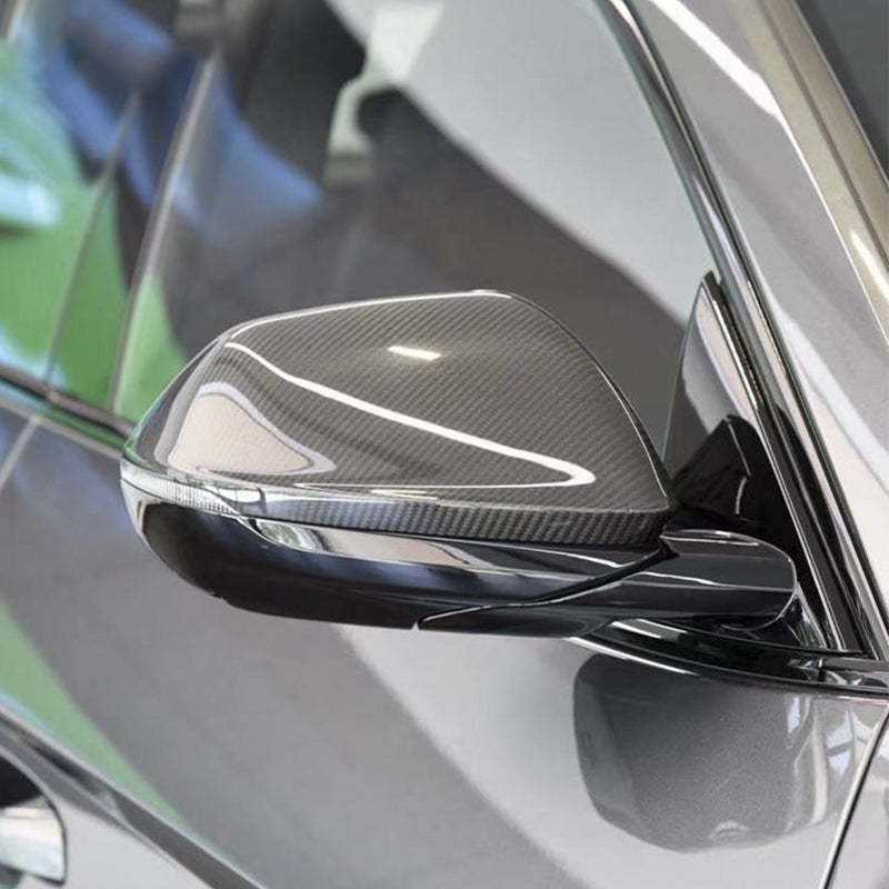 Gloss Carbon Fiber Mirror Caps for Audi Models