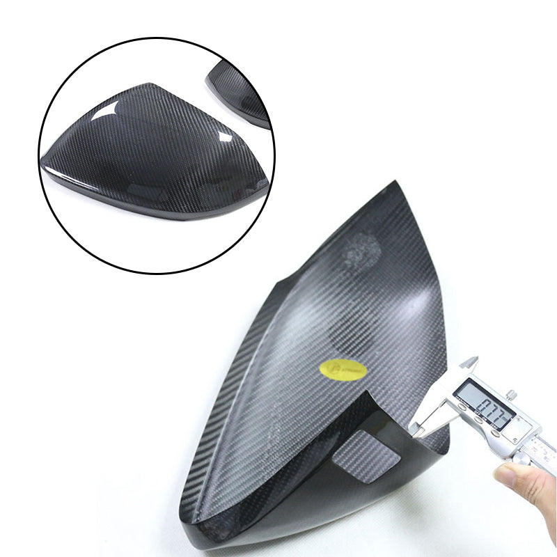 Gloss Carbon Fiber Mirror Caps for Audi Models
