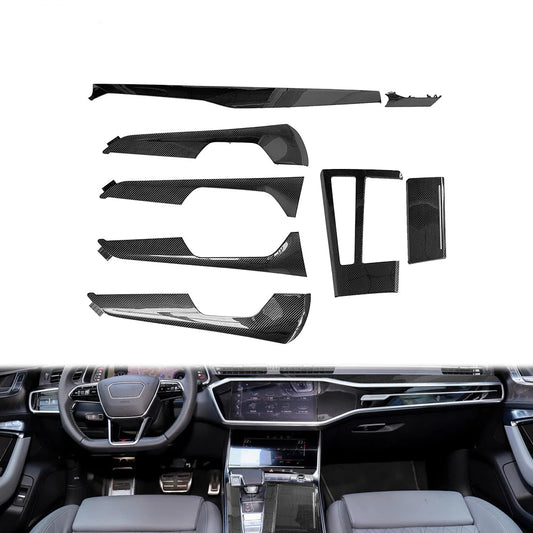 Carbon Fiber Interior Trim Set for Audi A6 / A7 C8 (2020+) – 8pc Full Kit