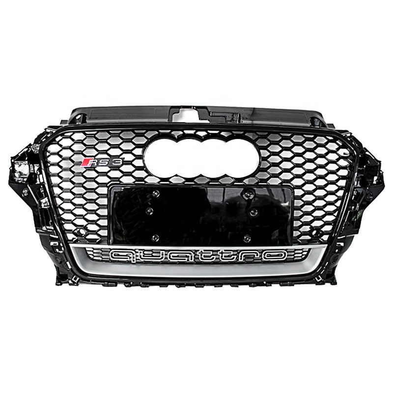 RS3 Black Frame / Black Net with Lower Frame — 2013-2016 Audi A3/S3 8V