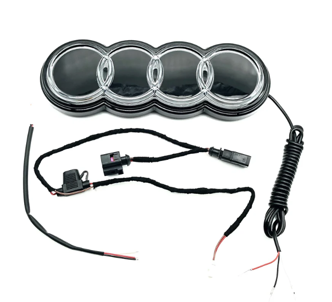 Dynamic Audi Front Grille Ring Emblem — LED Sweep Animation (Plug-and-Play)