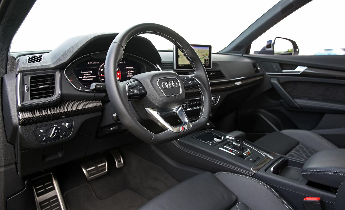 7pc Carbon Fiber Interior Trim For Audi Q5 SQ5 B9 2017-2024