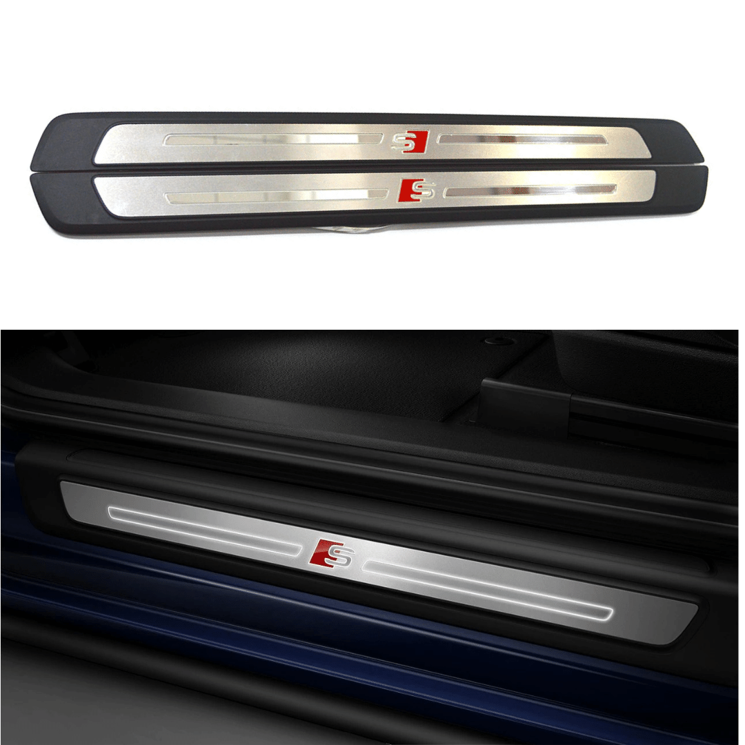Illuminated S-line Door Sill Welcome Light Scuff Plate for Audi B9 A4/A5/Q5