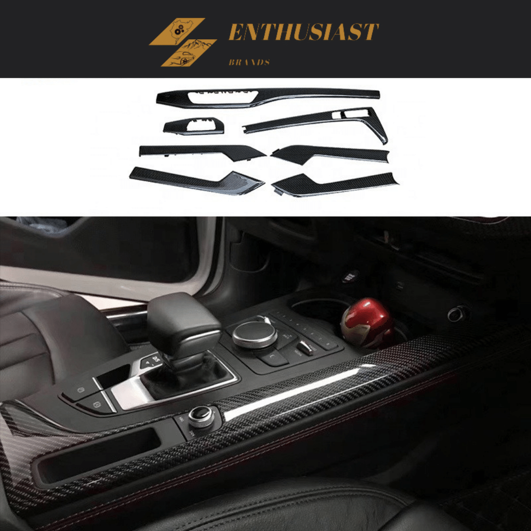 7pc Carbon Fiber Interior Trim Set For Audi A4 /S4 / A5/ S5 /RS5 Sportback B9 2017-2024