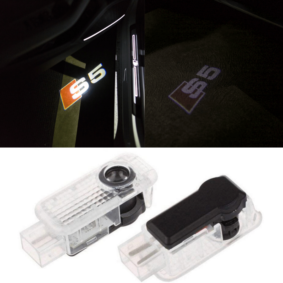 2Pcs Audi Sline HD GHOST LASER PROJECTOR DOOR UNDER PUDDLE LIGHTS FOR AUDI