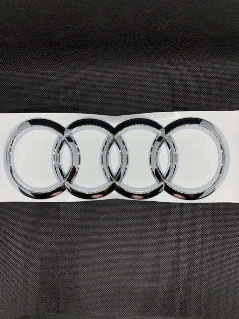 Audi Sport Logo Emblem Rear Trunk Wings Black Silver 95x13 MM for Audi -   UK