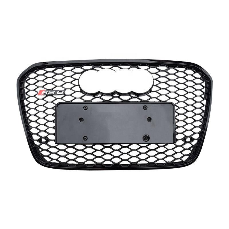 thumbnail image 2 of Limo Plus RS Style Honeycomb Front Grille – For Audi A6 C7 S6 2012-2015, Gloss Black 2 of 2