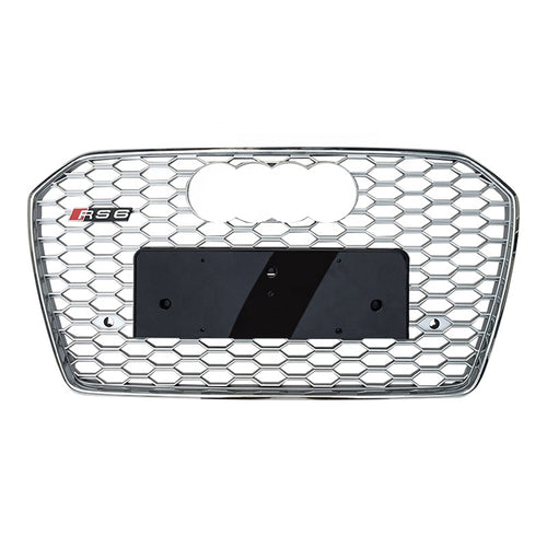 SpeedyParts RS6 Style Honeycomb Front Bumper Grille For Audi A6 C7 / S6 – 2016-2018 – Black