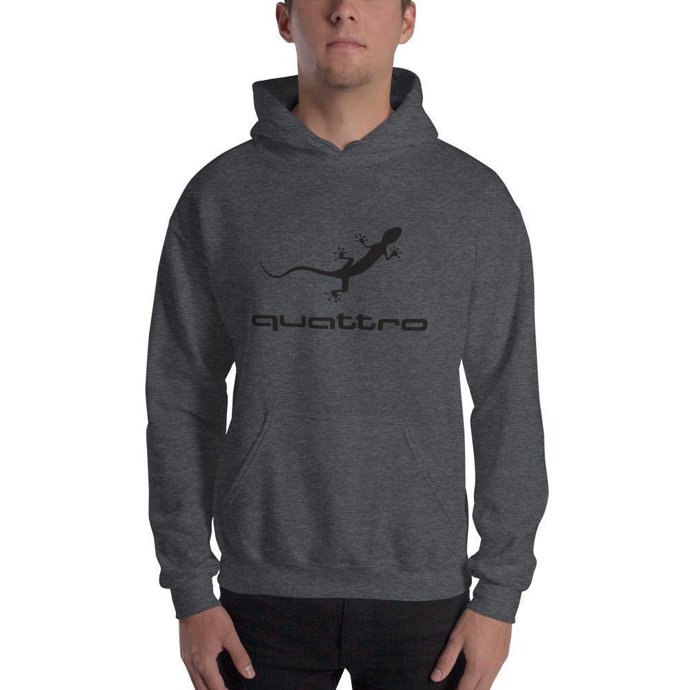 Quattro Gecko Unisex Hoodie (Black Logo)