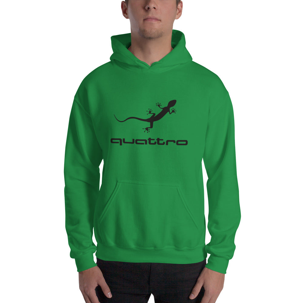 Quattro Gecko Unisex Hoodie (Black Logo)