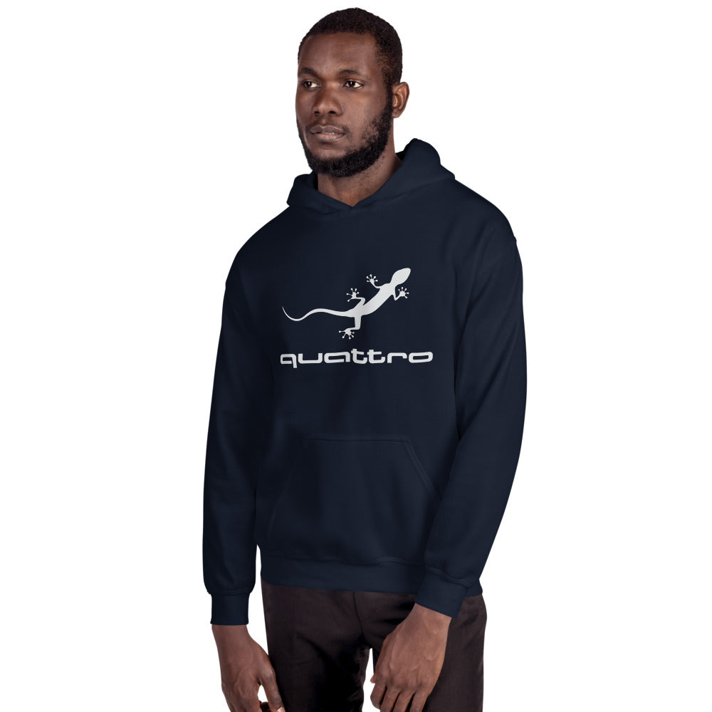 Quattro Gecko Unisex Hoodie (White Logo)