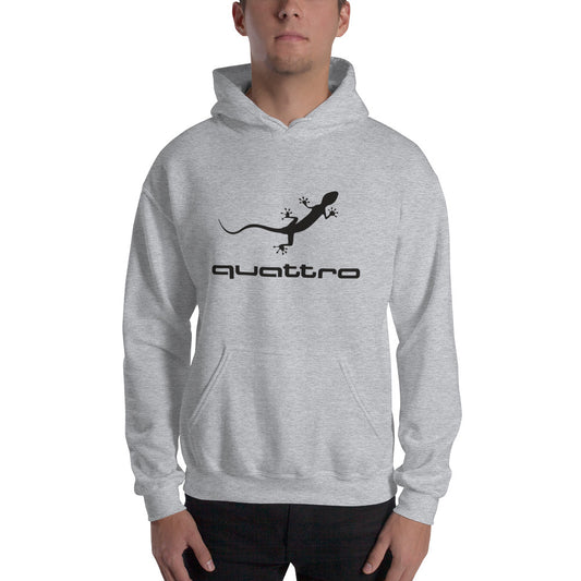 Quattro Gecko Unisex Hoodie (Black Logo)