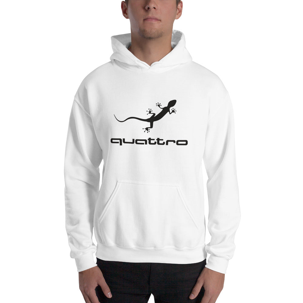 Quattro Gecko Unisex Hoodie (Black Logo)